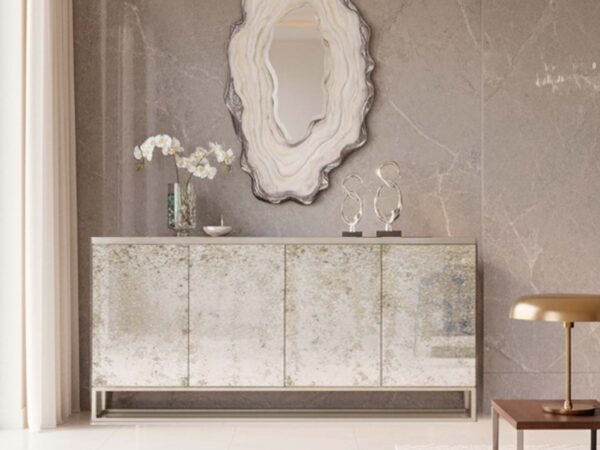Dirillo Mirror, Tall Grey Agate