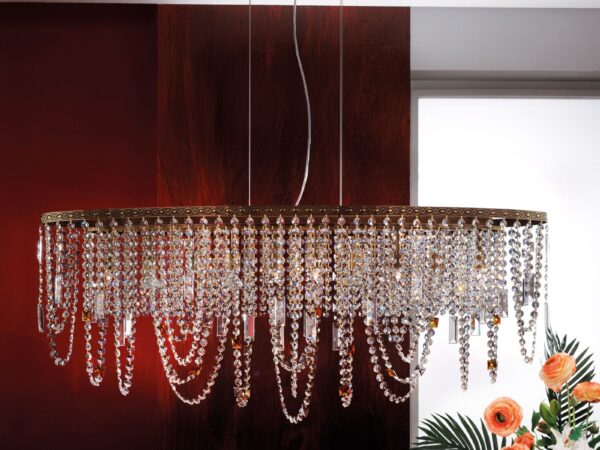 Կախովի լուսատու KRISTALLDESIGN, 10 լամպ, Պատինա<br>